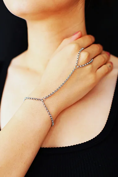 MARCİELO Accessories Steel Alora Grace Special Design Silver Color Shahmeran