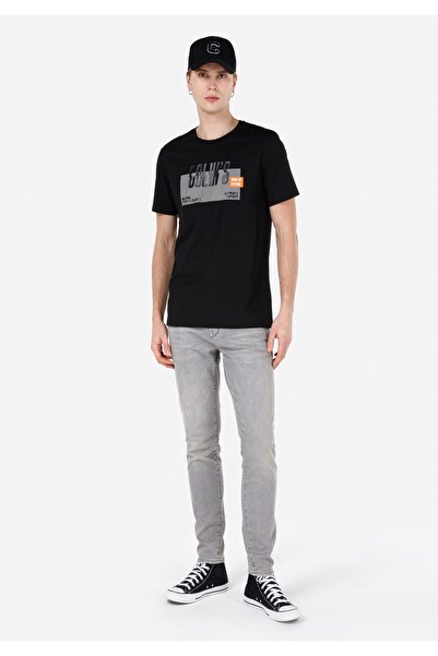 Colin's Ανδρικό κοντομάνικο μπλουζάκι Normal Cut Crew Neck με στάμπα μαύρο Cl 1066631