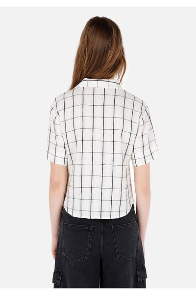 Colin's Regular Fit Shirt Neck Women's Ecru Short Sleeve Shirt