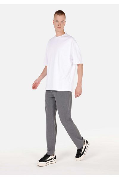 Colin's Regular Fit Mid Waist Straight Leg Lace up Men's Gray Trousers