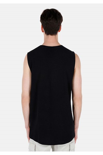 Colin's Regular Fit Round Neck Sleeveless Men's Black Undershirt