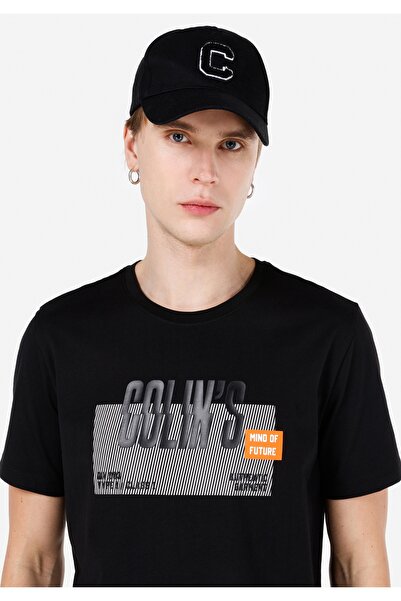 Colin's Ανδρικό κοντομάνικο μπλουζάκι Normal Cut Crew Neck με στάμπα μαύρο Cl 1066631