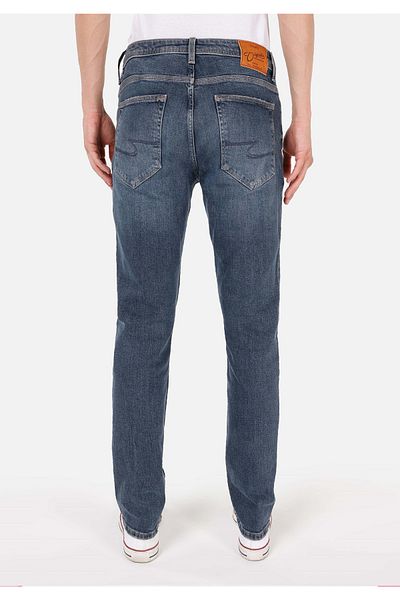 Colin's Regular Fit Mid Waist Slimming Leg Men's Dark Indigo Zippered Denim Jean Pants