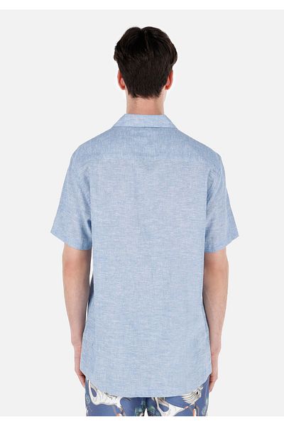 Colin's Comfort Fit Shirt Neck Plain Men's Blue Short Sleeve Shirt