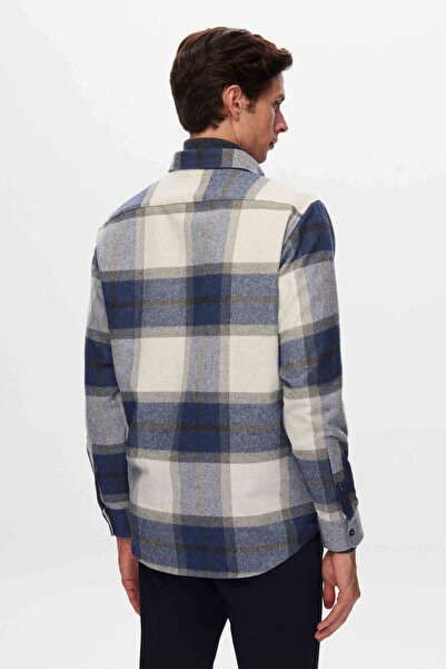 D'S Damat Ds Damat Comfort Lacivert Ekose Сорочка