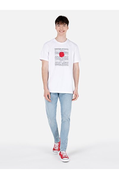 Colin's Tricou alb pentru bărbați - mâneci