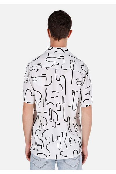 Colin's Regular Fit Shirt Neck Printed Men's Beige Short Sleeve Shirt