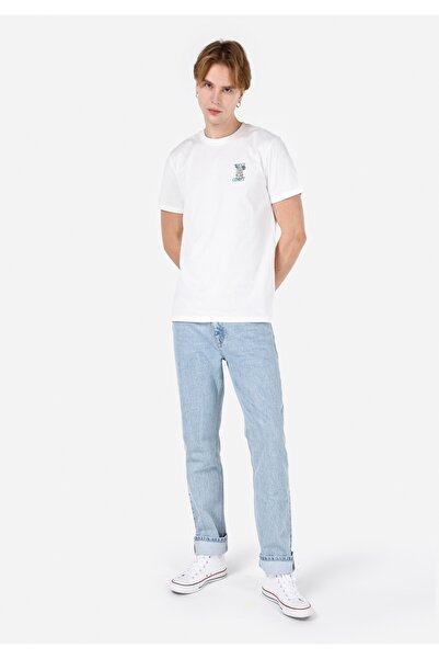 Colin's Regular Fit Yuvarlak Yaka Düz Erkek Beyaz Kısa Kol Tişört