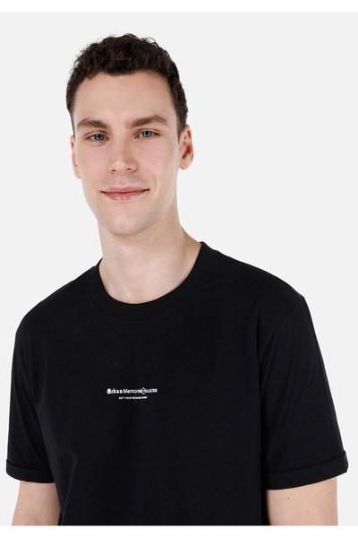 Colin's Мъжка черна тениска - ръкави