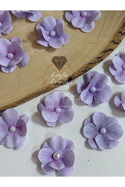 LAYLAEVENTS İncili Ortanca yapay Hazır Çiçek -20li paket-lila
