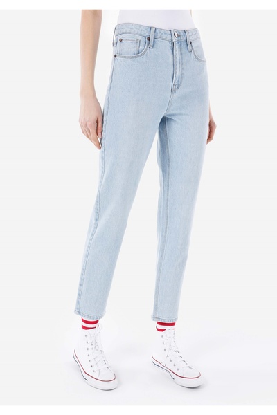 Colin's 896 Marıa Mom Fit Yüksel Bel Daralan Paça Kadın Mavi Jean Pantolon
