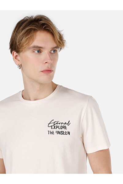 Colin's Нормальний крій, велосипедний комір, принт, бежевий, чоловічий, короткий рукав, футболка Cl1066765