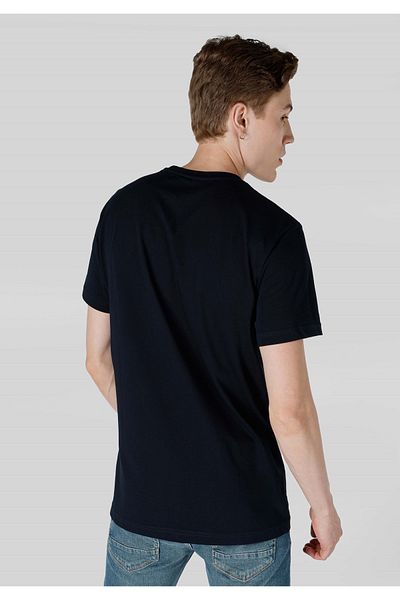 Colin's Regular Fit Crew Neck Printed Black Men's Short Sleeve T-Shirt