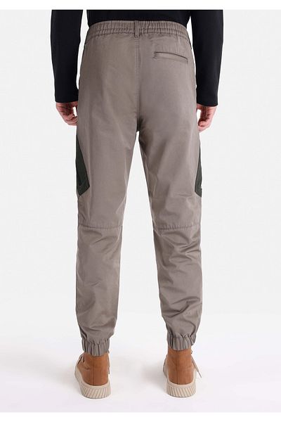 Colin's Regular Fit Mid Waist Elastic Leg Men's Green Trousers