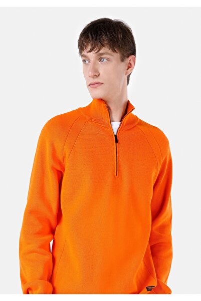 Colin's Regular Fit Turtle Neck Jakarlı Erkek Turuncu Kazak