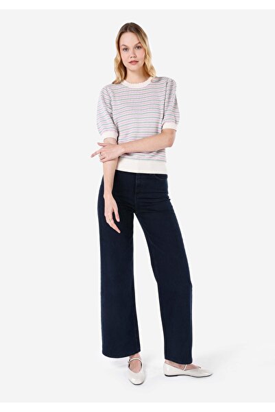 Colin's Regular Fit Yuvarlak Yaka Kadın Çok Renkli Kısa Kol Kazak