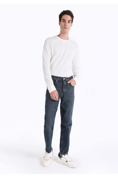 Colin's Loose Straight Fit Orta Bel Düz Paça Erkek Koyu İndigo Jean Pantolon