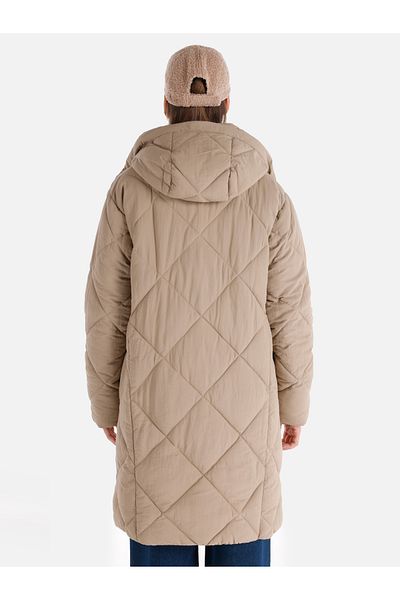 Colin's Regular Fit Hooded Snap Fastener Lined Women's Beige Coat