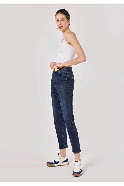 Colin's Mom Fit Yüksek Bel Daralan Paça Kadın Gri Jean Pantolon