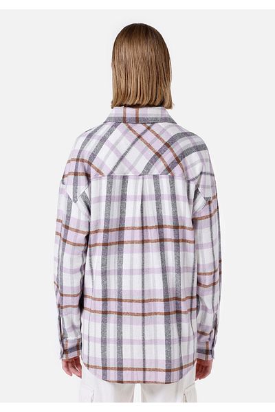 Colin's Relaxed Fit Shirt Neck Checked Women's Purple Long Sleeve Shirt