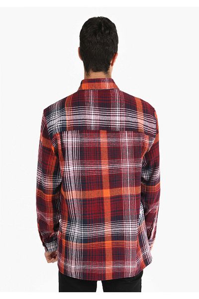 Colin's Red Regular Fit Men's Long Sleeve Shirt - Checkered