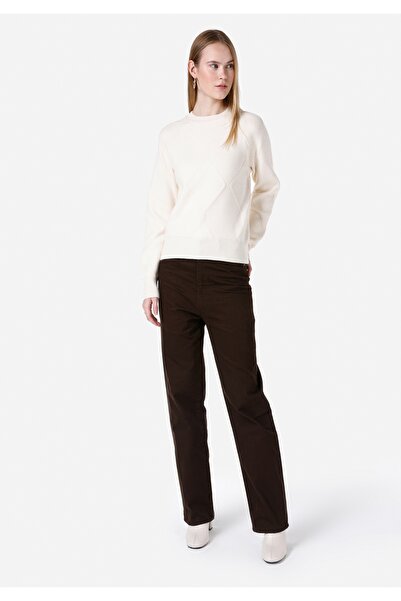 Colin's Regular Fit V Yaka Kadın Ekru Kazak