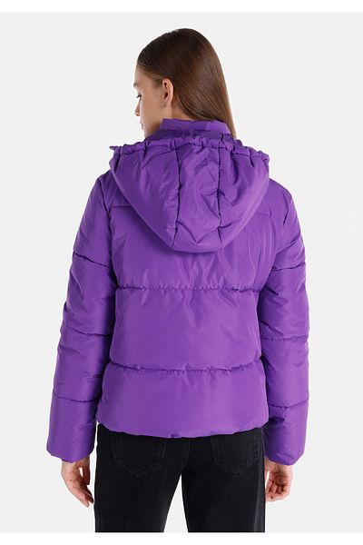 Colin's Purple Inflatable Hooded Regular Fit Women's Coat
