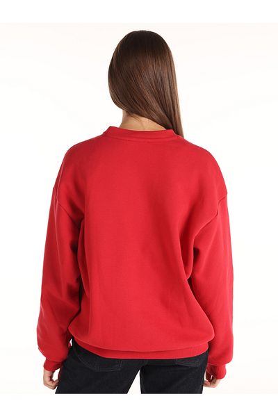 Colin's Red Regular Fit Crew Neck Women's Sweatshirt