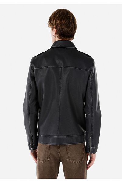 Colin's Slim Fit Men's Black Coat Pu