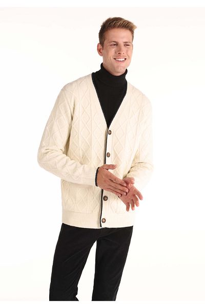 Colin's Regular Fit Men's White Cardigan