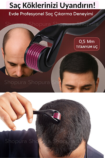 Shopura 0.5 mm Dermaroller Saç Çıkarıcı - Cilt Yenileyici Dermaroller