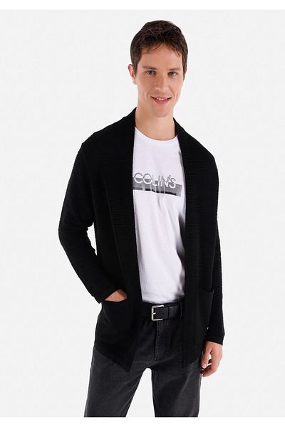 Colin's Regular Fit Men's Black Cardigan