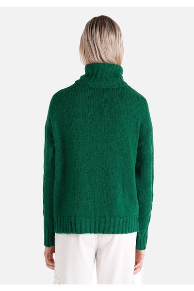 Colin's Regular Fit Turtle Neck Plain Women's Green Sweater