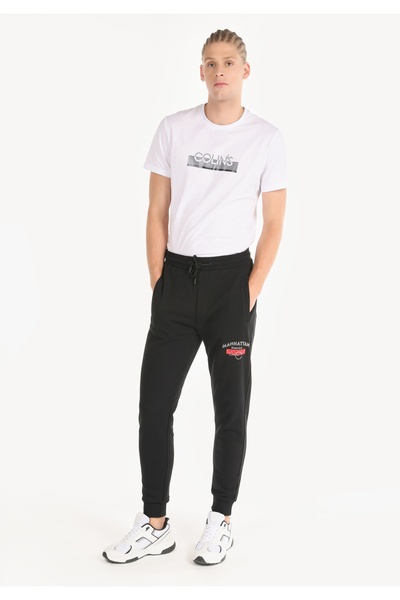 Colin's Ανδρικό μαύρο φούτερ με κανονική εφαρμογή στη μέση