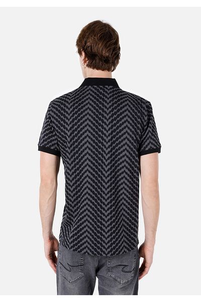 Colin's Regular Fit Polo Neck Men's Black Short Sleeve T-Shirt
