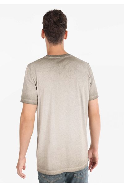 Colin's Beige Color - Crew Neck Printed Men's Short Sleeve T-Shirt (Regular Fit)