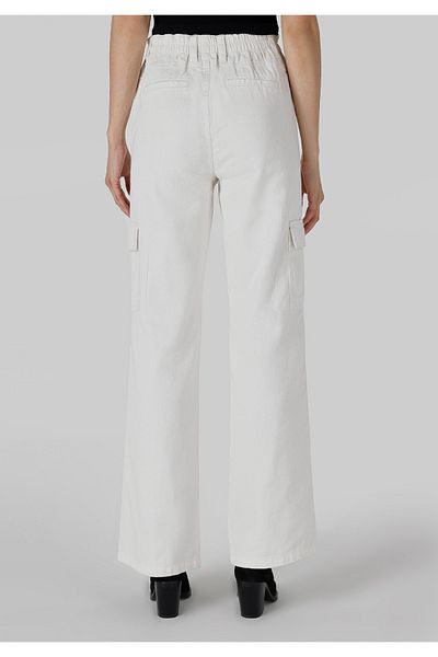 Colin's High Waist Wide Leg White Women's Trousers - Regular Cut