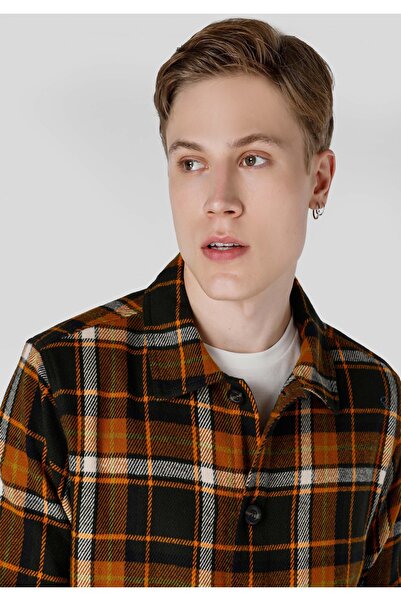 Colin's Regular Fit Shirt Neck Ekoseli Erkek Yeşil Uzun Kol Gömlek