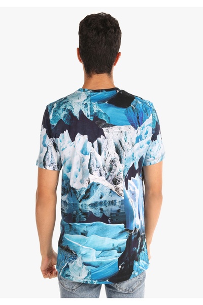 Colin's Regular Fit Round Neck Men's Blue Short Sleeve T-Shirt