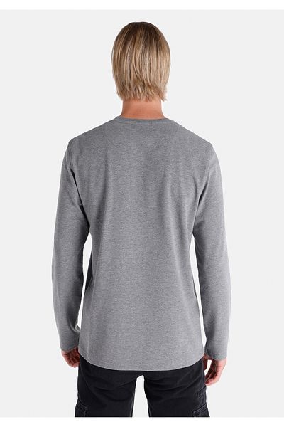 Colin's Regular Fit Round Neck Jacquard Men's Gray Long Sleeve T-Shirt