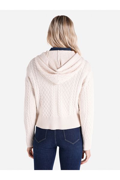 Colin's Regular Fit Hooded Plain Women's Ecru Sweater