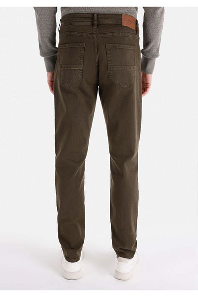 Colin's Straight Fit Mid Waist Straight Leg Men's Zippered Green Trousers