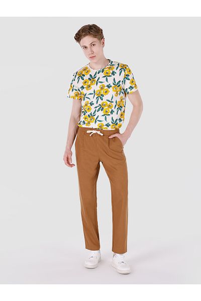 Colin's Regular Fit Mid Waist Straight Leg Men's Brown Trousers