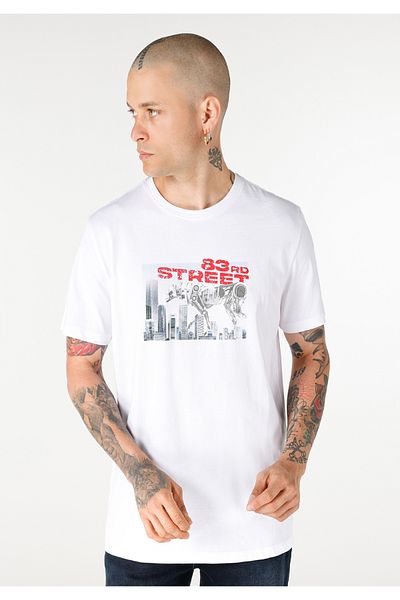 Colin's Regular Fit Round Neck Men's White Short Sleeve T-Shirt