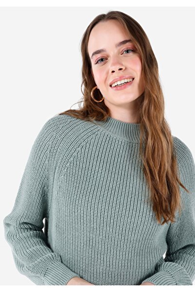 Colin's Γυναικείο πουλόβερ Normal Cut Crew Neck Πράσινο Cl 1067522