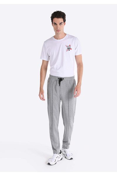 Colin's Slim Fit Mid Waist Plain Men's Gray Sweatpants