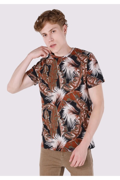Colin's Tricou cu mânecă scurtă pentru bărbați - decolteu, croială obișnuită, multicolor, imprimat