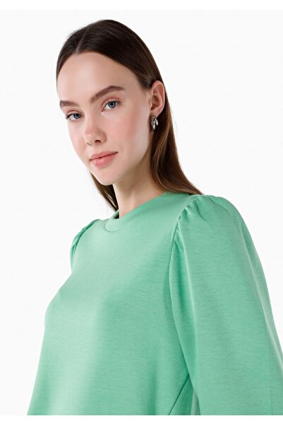 Colin's Tricou cu mânecă lungă pentru femei, cu decolteu normal, verde Cl 1067265