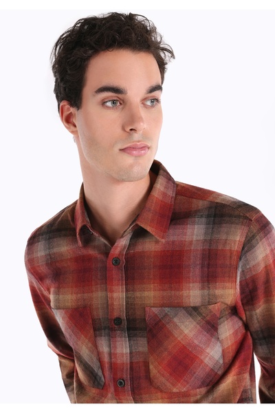 Colin's Ανδρικό πουκάμισο - Καφέ, Αγγλικό μανίκι