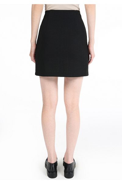Colin's Mini Skirt Plain Zipper Women's Unlined Black Skirt